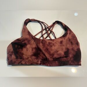 VICTORIA’S SECRET size L Tie-Dye Sports Bra,strappy cross-over back EUC